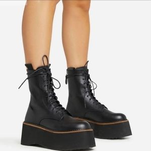 Faux leather platform boots from Lemonade